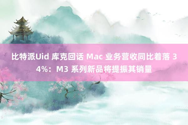 比特派Uid 库克回话 Mac 业务营收同比着落 34%：M3 系列新品将提振其销量