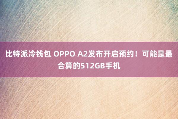 比特派冷钱包 OPPO A2发布开启预约！可能是最合算的512GB手机