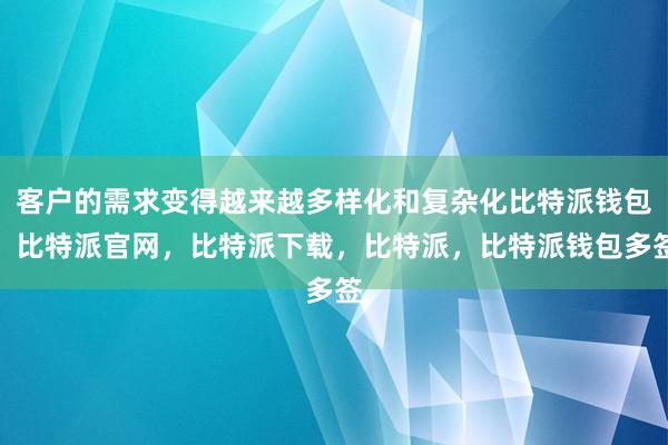 客户的需求变得越来越多样化和复杂化比特派钱包，比特派官网，比特派下载，比特派，比特派钱包多签