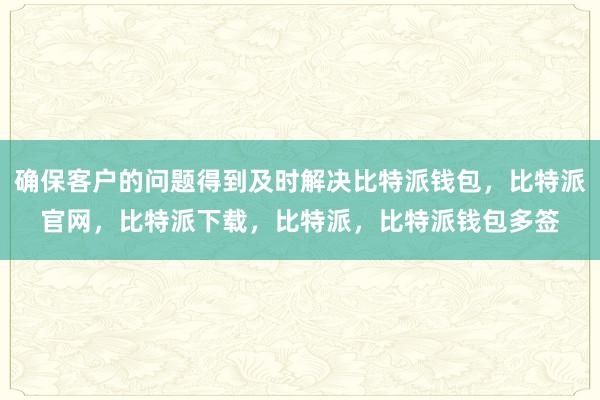 确保客户的问题得到及时解决比特派钱包，比特派官网，比特派下载，比特派，比特派钱包多签