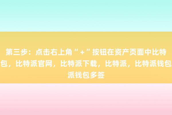 第三步：点击右上角“＋”按钮在资产页面中比特派钱包，比特派官网，比特派下载，比特派，比特派钱包多签