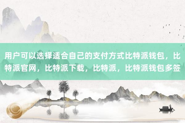 用户可以选择适合自己的支付方式比特派钱包，比特派官网，比特派下载，比特派，比特派钱包多签