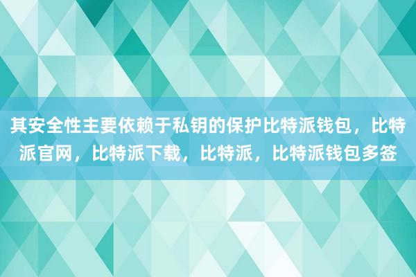 其安全性主要依赖于私钥的保护比特派钱包，比特派官网，比特派下载，比特派，比特派钱包多签