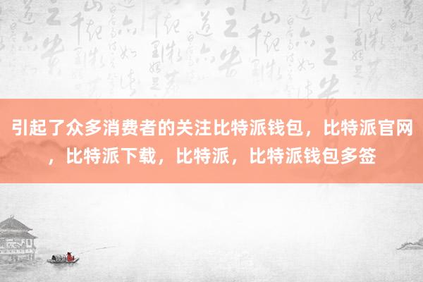 引起了众多消费者的关注比特派钱包，比特派官网，比特派下载，比特派，比特派钱包多签